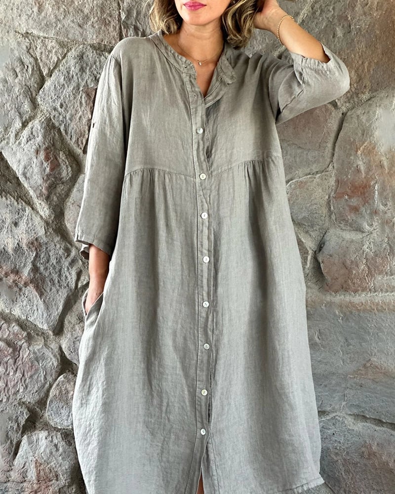 Women's Loose Cotton Shirt Dress