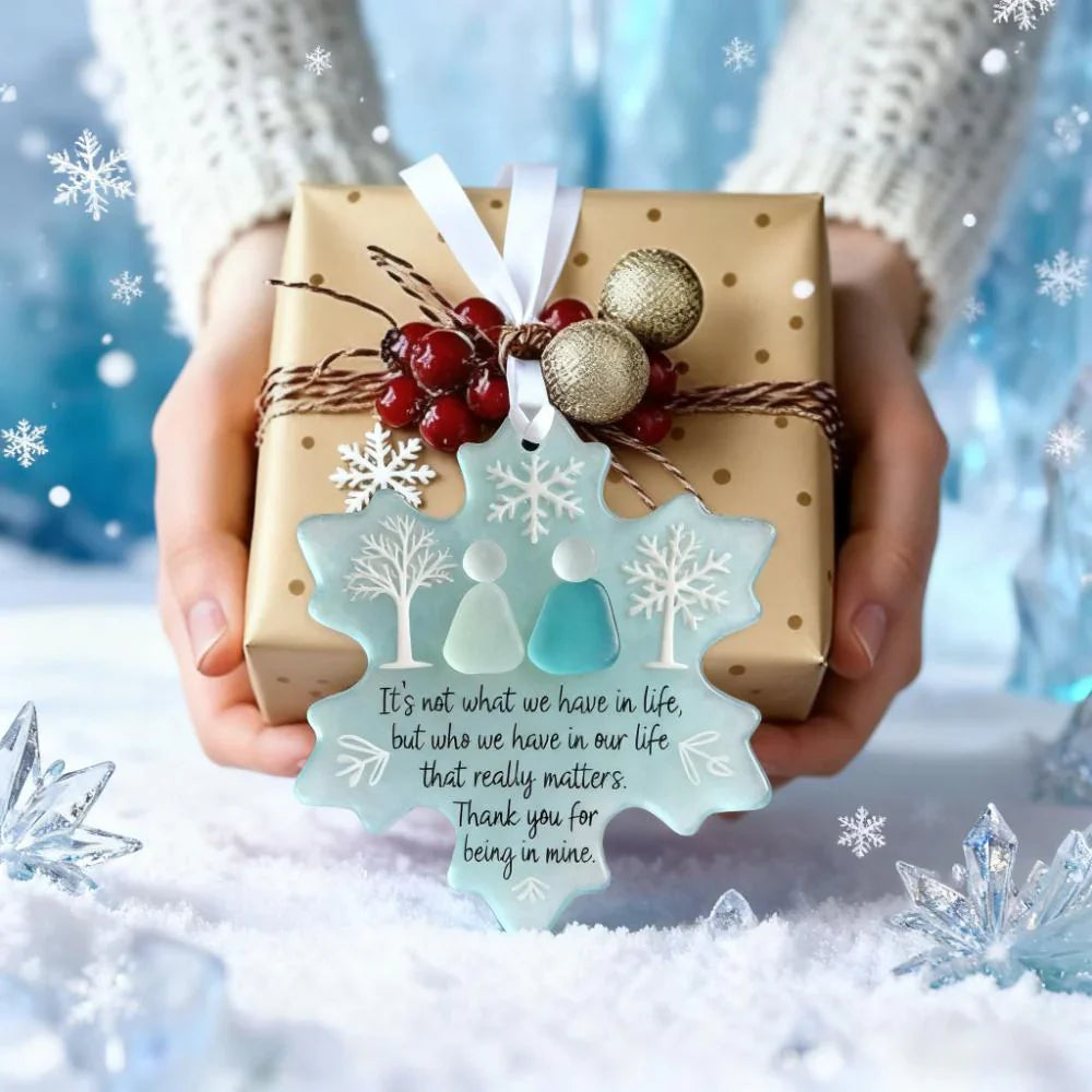 🌊Snowflake-Shaped Sea Glass Friendship Decor❄✨ Shaped by Nature & Crafted by Hand!