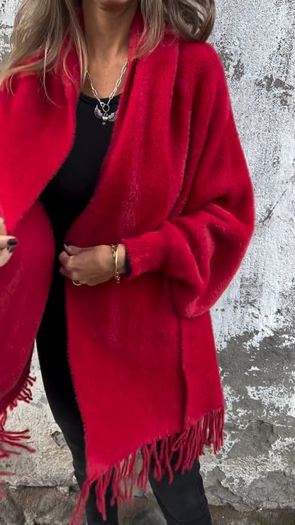 🎁Limited Discount 49%OFF⏳Women's Long Sleeve Casual Tassel Shawl Coat