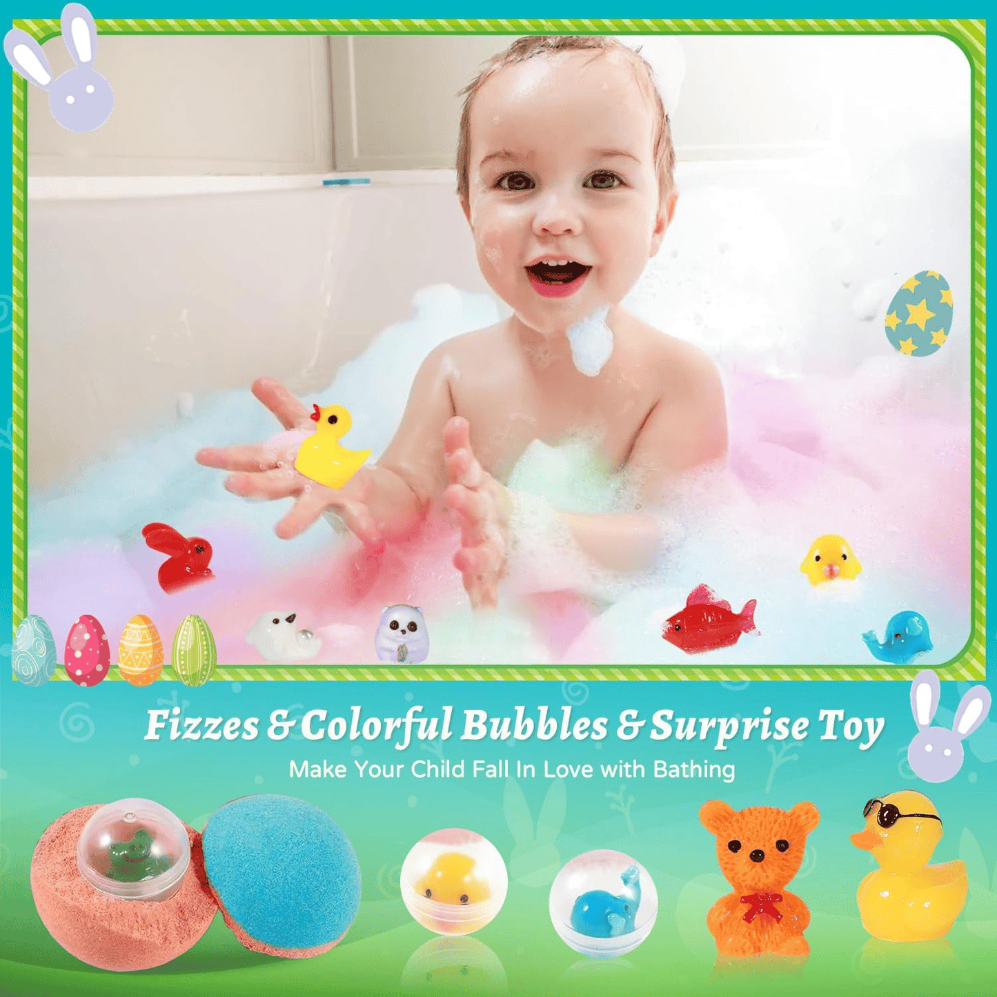 🛁LAST DAY 49% OFF🏐Bath Bombs for Kids with Surprise Inside🥚✨