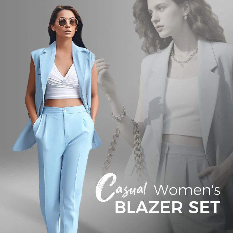 ⏰Last Day Sale 49% Off💖Women’s Stylish Sleeveless Blazer & High-Waisted Pants Set