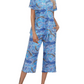 HOT SALE WOMEN'S PRINTED SHORT SLEEVE TOP WITH CAPRI PANTS LOUNGE & SLEEPWEAR SET
