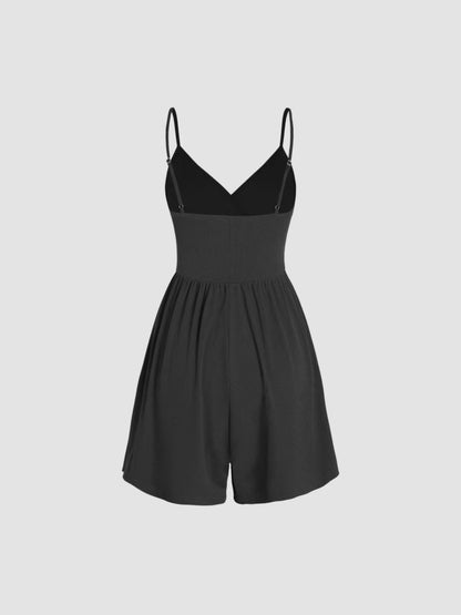 ☀️Summer Essential-Limited Time Low Price💕Women's Casual Adjustable  Plain Backless Wrap Cami Romper