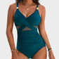 👙Vacation Hot Sale 49%🩱Metallic Accent Mesh Panel One-Piece Swimsuit