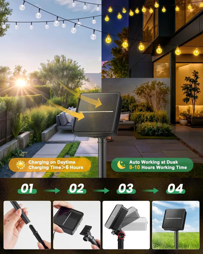 💎 49% OFF! 💎 Waterproof Solar-Powered LED String Lights – Warm White or Multi-Color, Remote-Controlled & Perfect for Patios, Gardens & Parties 🌟✨