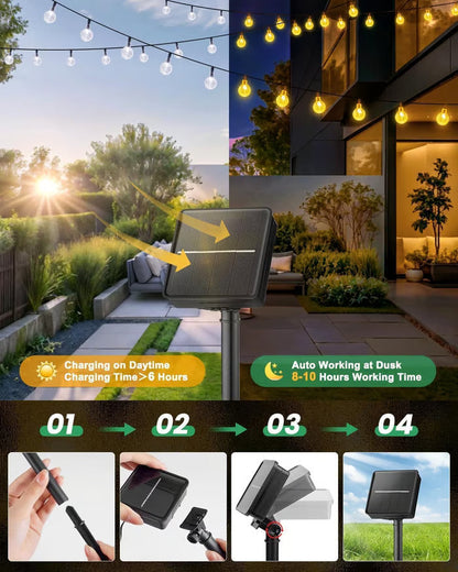 💎 49% OFF! 💎 Waterproof Solar-Powered LED String Lights – Warm White or Multi-Color, Remote-Controlled & Perfect for Patios, Gardens & Parties 🌟✨