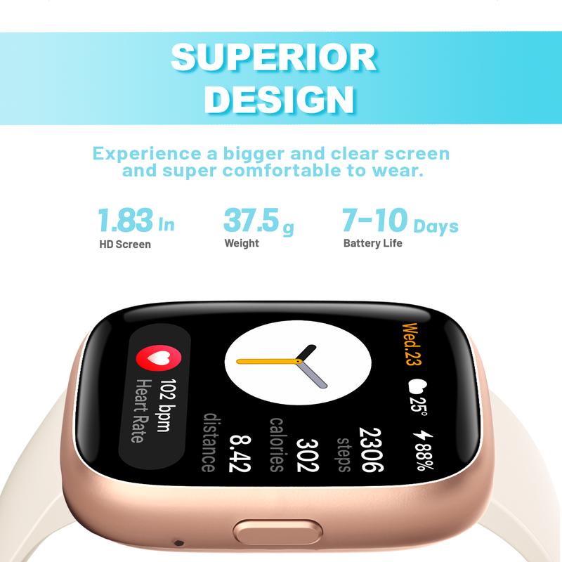 Smart Watch for Women Men, Fitness Tracker with Answer/Make Calls, Fitness Watch with Sleep Tracker/100 Sports/IP68 Waterproof Pedometer