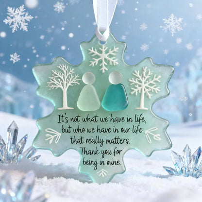 🌊Snowflake-Shaped Sea Glass Friendship Decor❄✨ Shaped by Nature & Crafted by Hand!