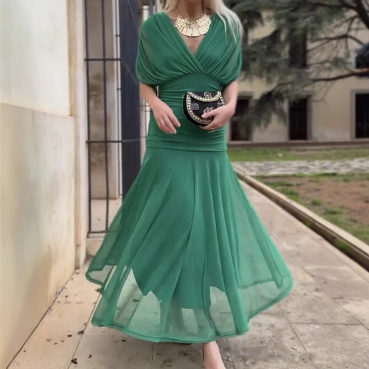 Women's Elegant Mesh Boutonniere Dress