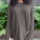 HOT SALE 50% OFF💥LONG SLEEVE THUMBHOLE SWEATER POCKET TUNIC