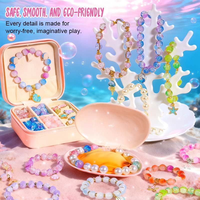 🔥New Arrival-🎅Christmas Gift idea 49%OFF -💎Oyster shell beaded gift box🎁Kids' DIY Bead Bracelet Making Kit