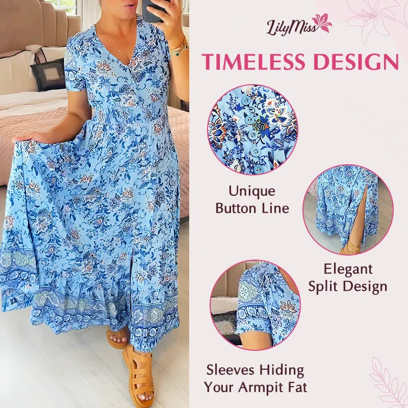 💃Hot Sale - 50% OFF🔥 Floral Print V-neck Dress