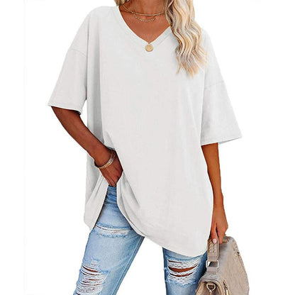 Hot Sale🔥Women's Comfortable Breathable Cotton V-Neck T-Shirt