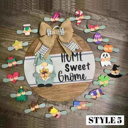 🍁Early Christmas Sale 49% OFF🎄Interchangeable Wooden Gnome Welcome Sign🎈