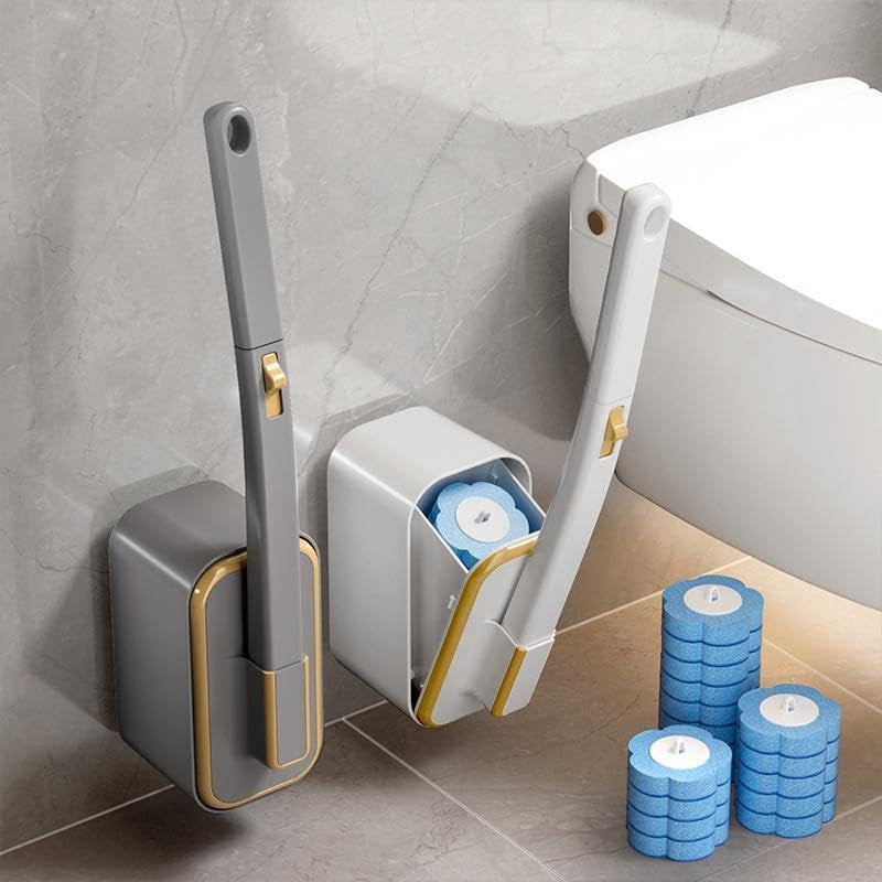 🔥NEW YEAR SALE £10.99!!⚡50K+ SOLD!🚽💦Disposable Replacement Wall-Mounted Innovative Toilet Brush Set✨
