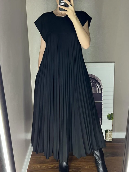 🎉Hot Sale 49% OFF🎉Sleeveless Pleated Simple Solid Color Dress