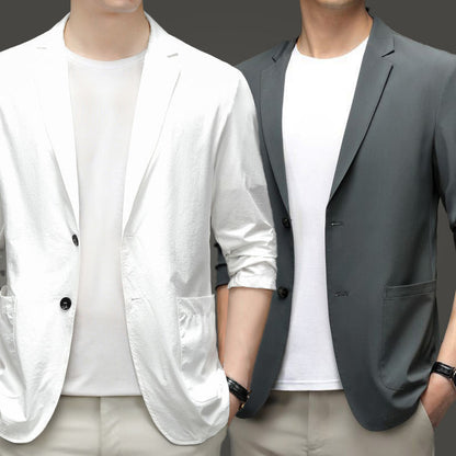Men's Summer Ice Silk Wrinkle-proof Lightweight Suit Jacket