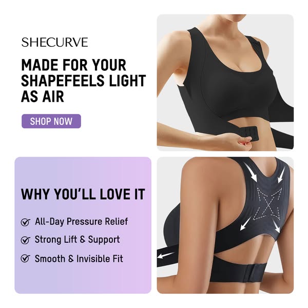 📢📢70 %  OFF !! ⏰Front Closure Cross-Back Wireless Posture Bra