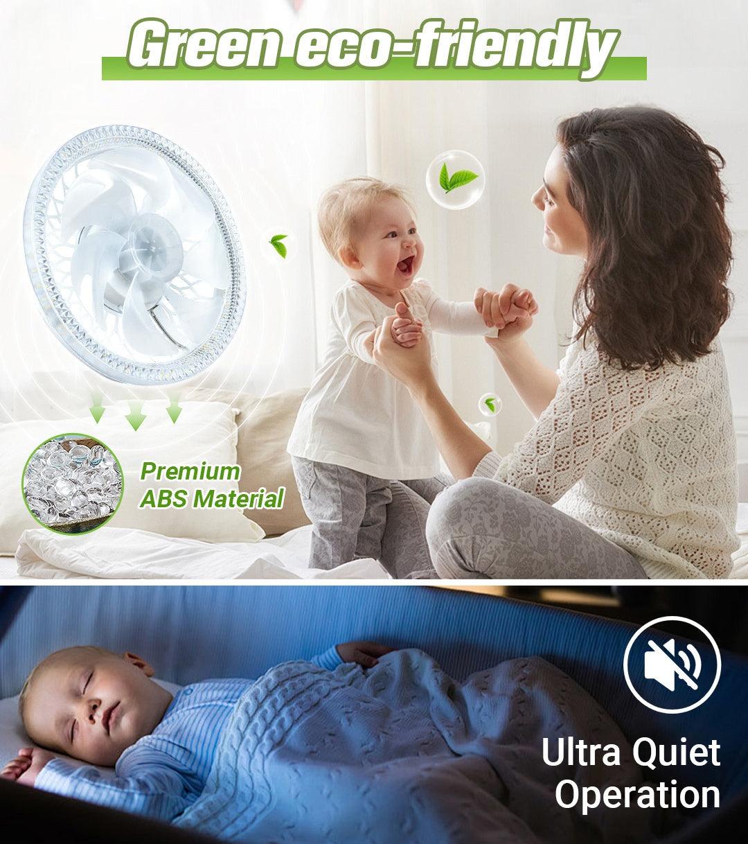2-in-1 Mute Adjustable Fan Light with Remote Control