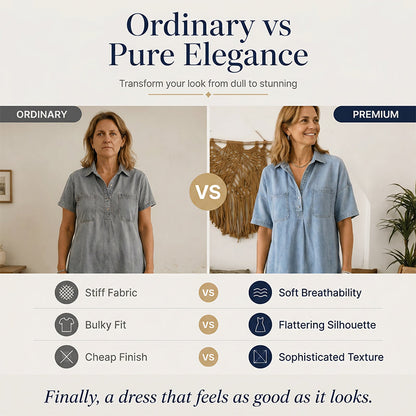 👗 49% OFF NOW! 👖 Casual Pocket Denim Midi Shirt Dress – Soft denim & relaxed fit – Functional pockets, perfect for everyday casual – comfortable and versatile ✨🌸