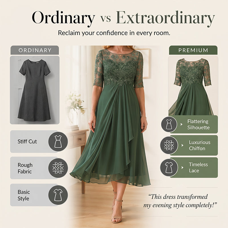💖 Elegant Embroidered Cocktail Flowy Dress