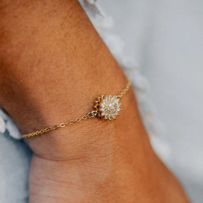 Spinning Sunflower Bracelet With Gift Box – A Calming and Relaxing Accessory for Mothers Day Gift, Valentines Day Gifts, Galentines Day Gifts, Birthday Gifts Jewelry