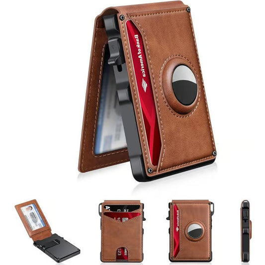Aluminum RFID Wallet – AirTag Ready & Pop-Up Card Access