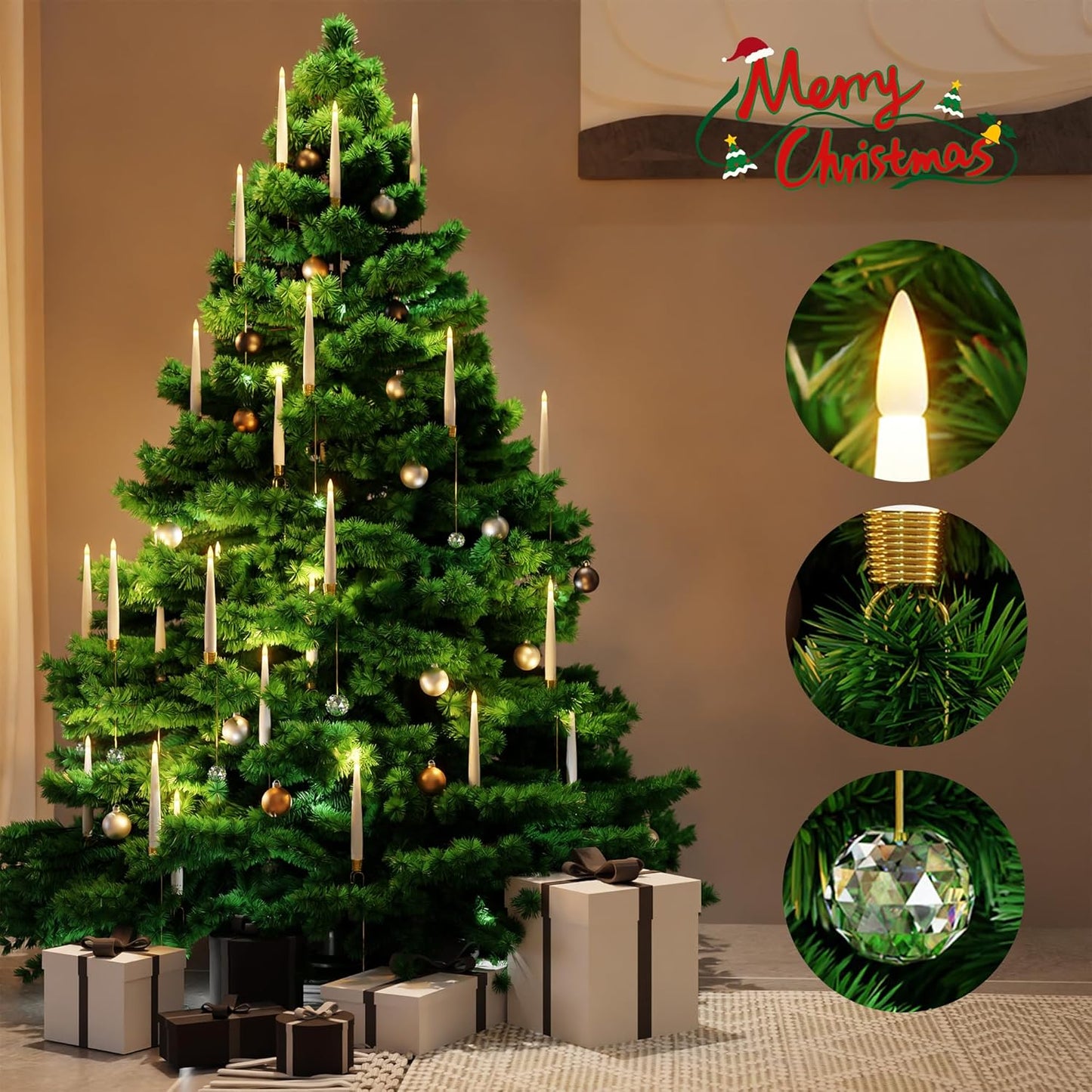 🎁Early Christmas Promotion - 49% OFF🎄Christmas Tree Led Candles with Clear Crystal Ball Hook
