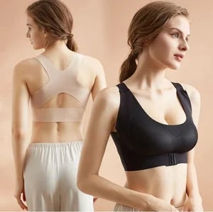 📢📢70 %  OFF !! ⏰Front Closure Cross-Back Wireless Posture Bra