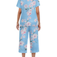 HOT SALE WOMEN'S PRINTED SHORT SLEEVE TOP WITH CAPRI PANTS LOUNGE & SLEEPWEAR SET