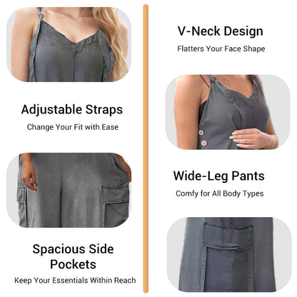 💕Limited Sale 50% OFF💕Women's Loose Wide-Leg Jumpsuit with Pockets