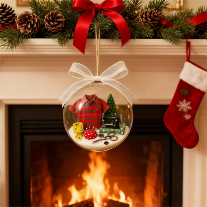 Holiday Sewing Snow Globe Ornament