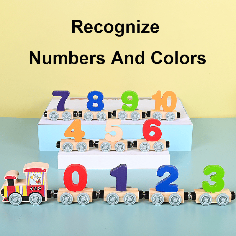 🔥Numbers And Letters Magnetic Train Puzzle Wooden Toy Car