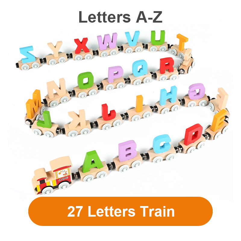 🔥Numbers And Letters Magnetic Train Puzzle Wooden Toy Car