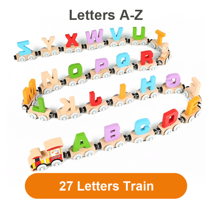 🔥Numbers And Letters Magnetic Train Puzzle Wooden Toy Car