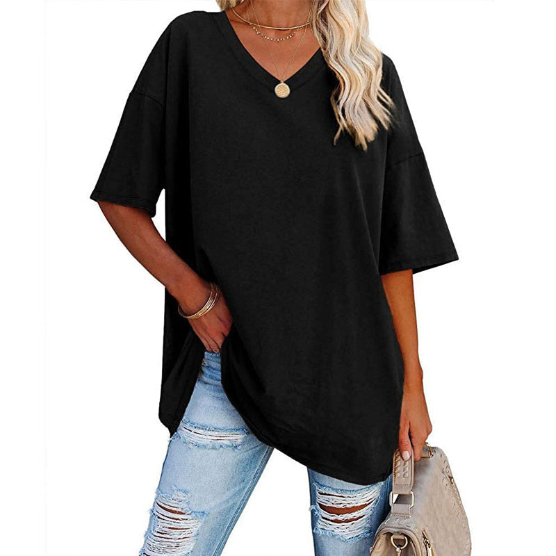 Hot Sale🔥Women's Comfortable Breathable Cotton V-Neck T-Shirt