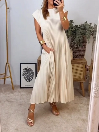 🎉Hot Sale 49% OFF🎉Sleeveless Pleated Simple Solid Color Dress
