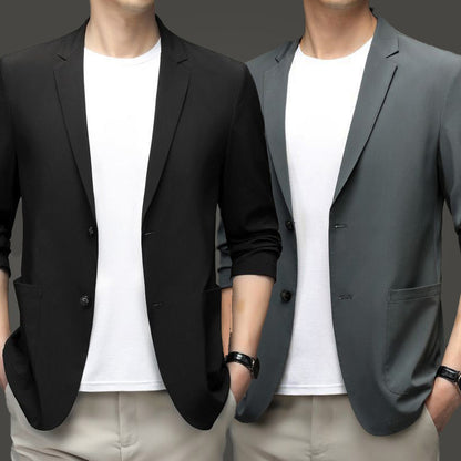Men's Summer Ice Silk Wrinkle-proof Lightweight Suit Jacket