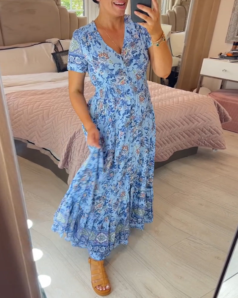 💃Hot Sale - 50% OFF🔥 Floral Print V-neck Dress