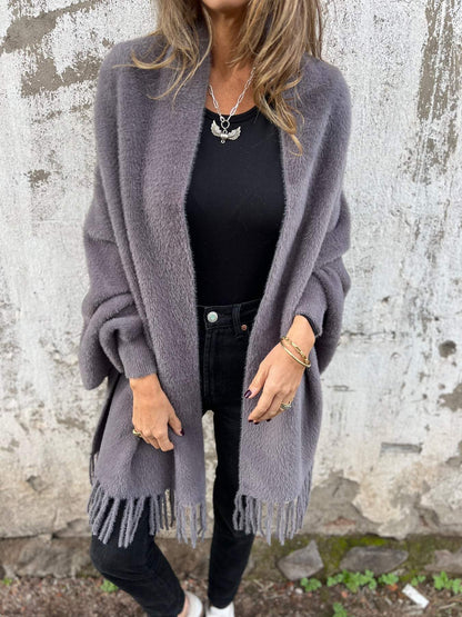🎁Limited Discount 49%OFF⏳Women's Long Sleeve Casual Tassel Shawl Coat