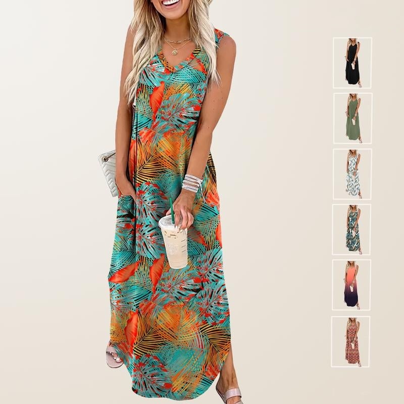 💖💖LAST DAY SPECIAL PRICE: ￡18.99!!💖Summer Dresses Maxi Dress Vacation Beach Sundresses with Pockets