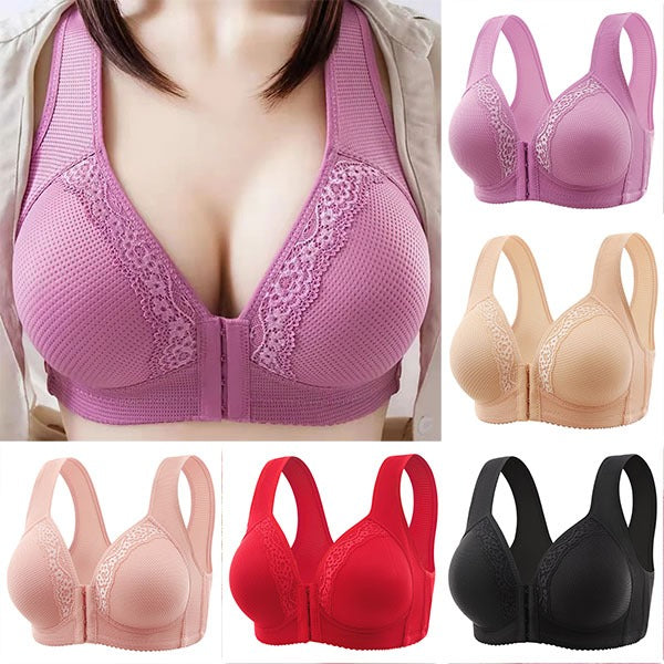 💥Buy 1 Get 1 Free💥Breathable Front-Closure Plus-Size Bra with Wire-Free Support