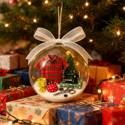 Holiday Sewing Snow Globe Ornament