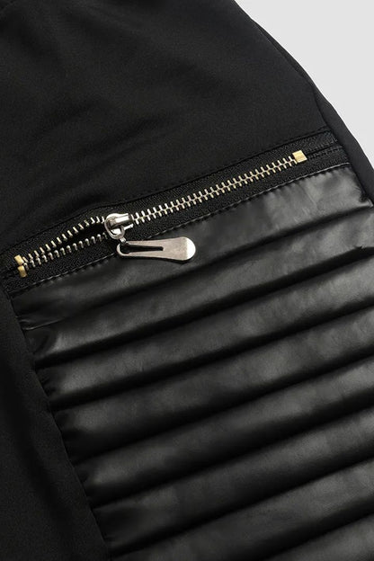 🔥Hot Sale 49% Off🔥Leather Pants With Contrasting Trim And Zipper