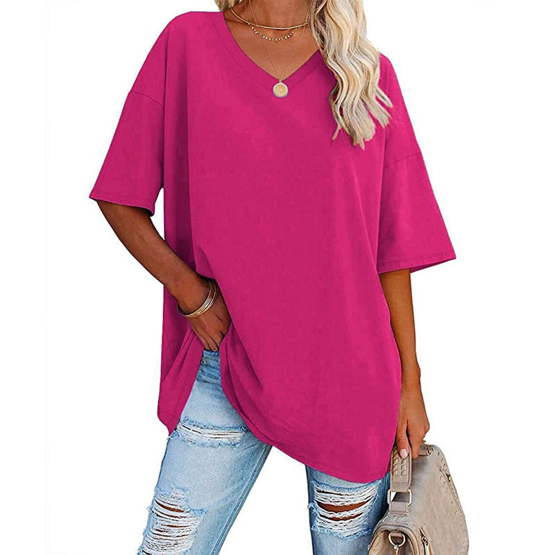 Hot Sale🔥Women's Comfortable Breathable Cotton V-Neck T-Shirt