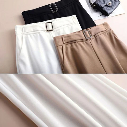 Loose-fitting summer trousers in icy silk for women