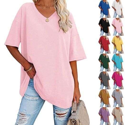 Hot Sale🔥Women's Comfortable Breathable Cotton V-Neck T-Shirt