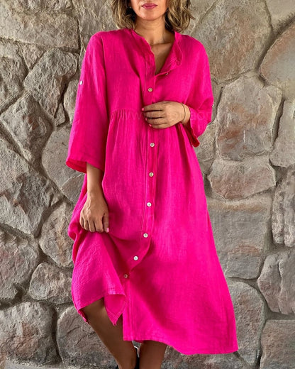 Women's Loose Cotton Shirt Dress