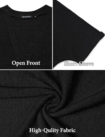 Summer Hot Sale 50％ OFF🔥2025 New Stylish Flowy Short Sleeve Cardigan