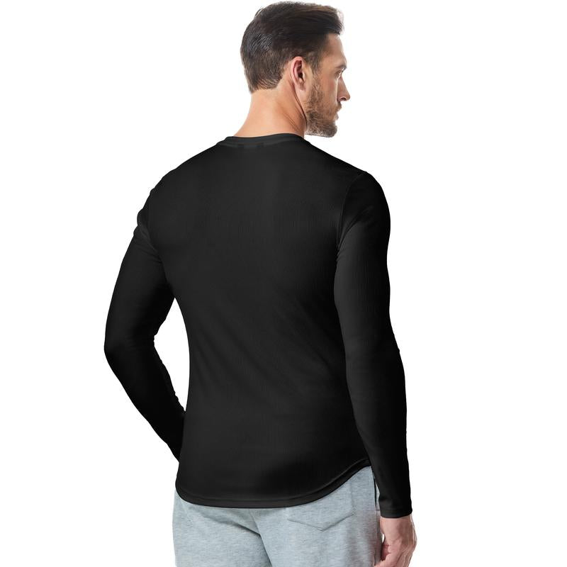 💗 V-Neck Longline Ribbed Tees Shirts Long Sleeve Gym Workout Athletic Menswear Tops